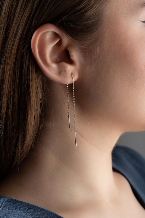 Heliophilia Silver Pendientes de Plata de Ley 925 con Circón